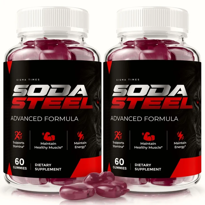 Soda Steel stamina gummy bottles